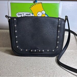 Kate Spade Carsen Laurel Way Jeweled Crossbody Bag Black Bow GUC
